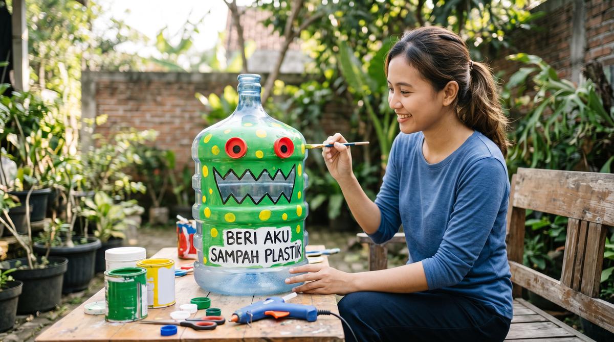 Cara Membuat Tempat Sampah Pilah dari Galon Bekas