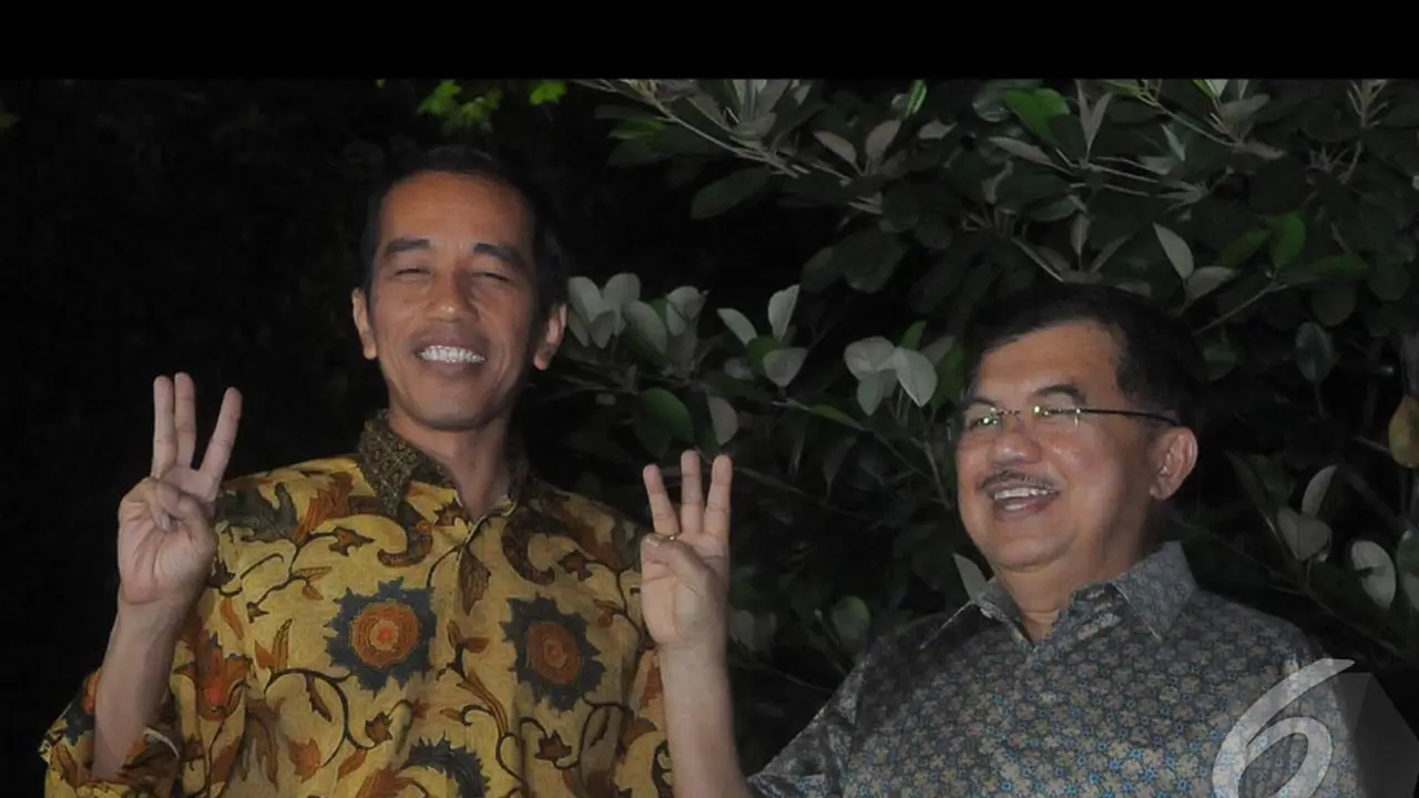 Wajah Ceria Jokowi-JK Saat Gugatan Prabowo Ditolak