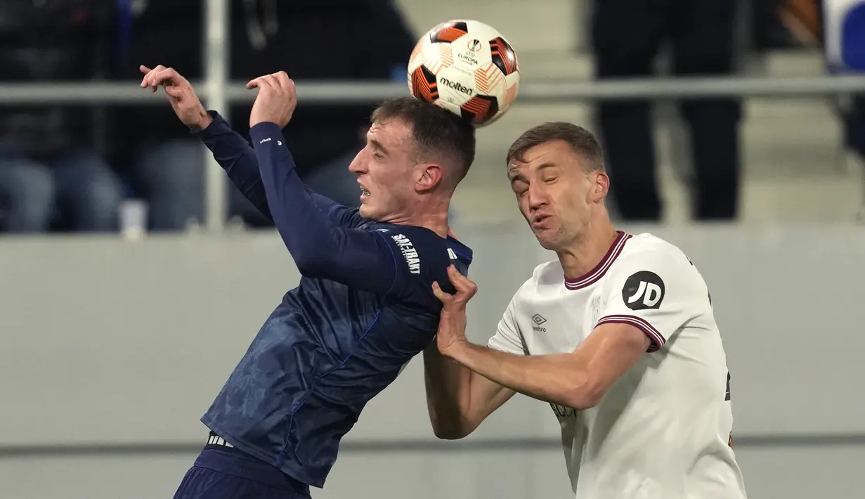Gelandang Tomas Soucek yang memecah kebuntuan dengan mencetak satu-satunya gol di laga tersebut. (AP Photo/Darko Vojinovic)