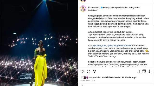 Rossa Ungkap Alasan Speak Up Soal Fitnah Cuek kepada Betrand Peto: Gak Mau Bangsa Ini Moralnya Merosot Karena Hoax