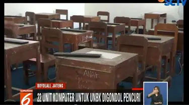 Perlengkapan untuk UNBK para siswa kelas 9 itu digondol pencuri pada Sabtu dini hari lalu.