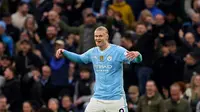 Penampilan apik Erling Haaland bersama Phil Foden menjadi kunci kemenangan Manchester City atas Manchester United. (AP Photo/Dave Thompson)
