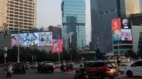 Ragam videotron HUT RI di pusat kota Jakarta. (Istimewa)