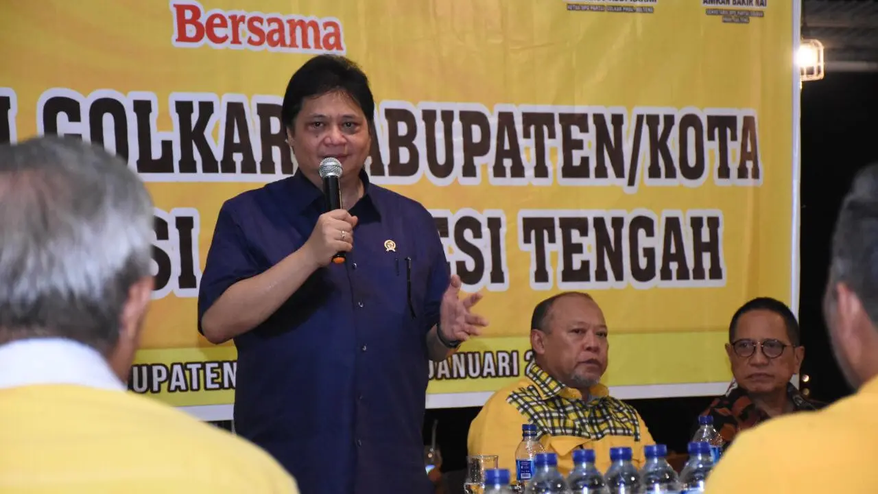 Ketua Umum Partai Golkar Airlangga Hartarto saat konsolidasi bersam DPD Golkar Sulteng di Morowali (Istimewa)