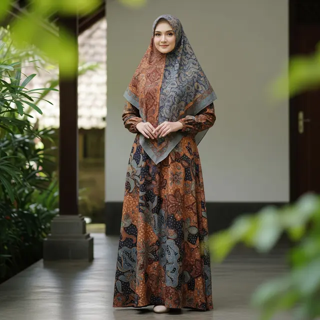 9 Model Gamis Batik Motif Lembut untuk Muslimah, Tampil Anggun dan Syar'i