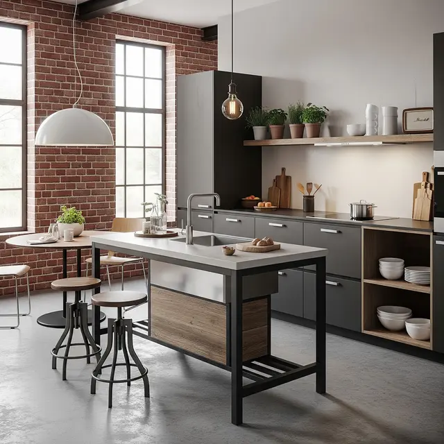 Dapur Terbuka Minimalis untuk Rumah Kecil (AI Generated)