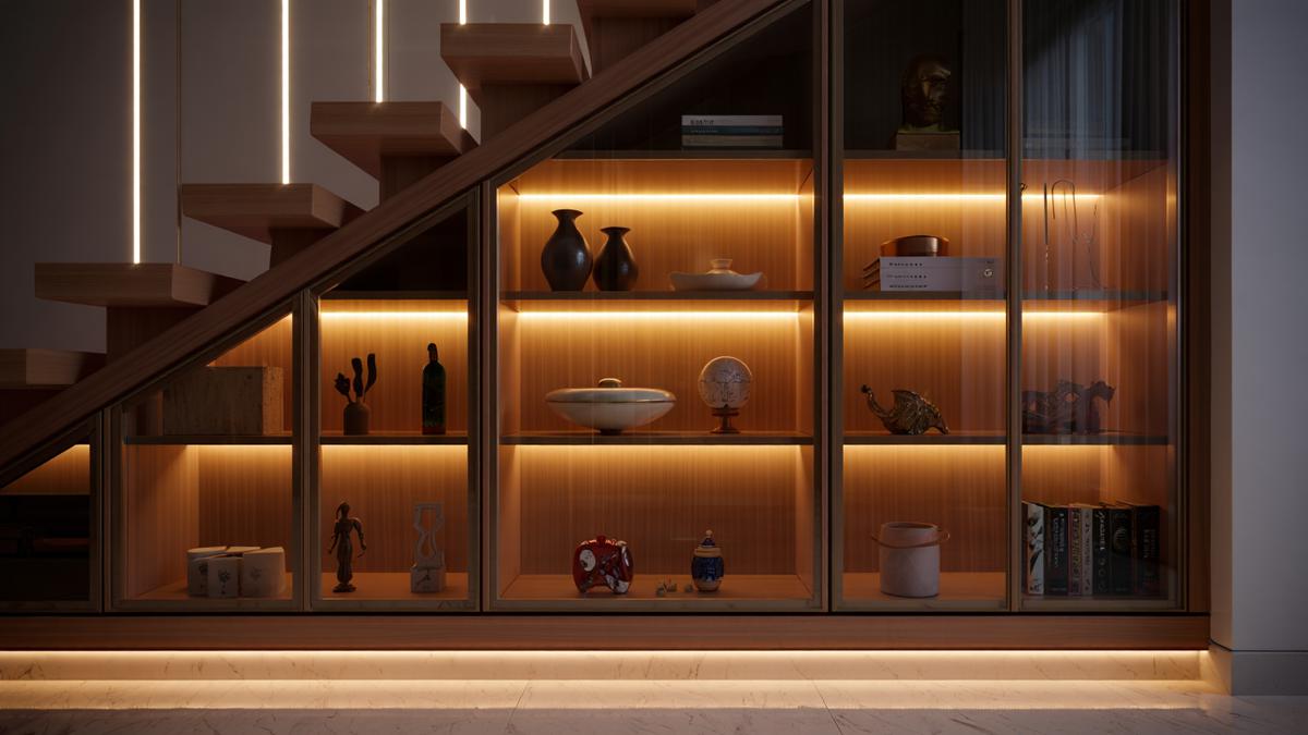 7 Ide Model Lemari Kaca Bawah Tangga 2026, Bikin Rumah Lebih Rapi dan Terlihat Mewah