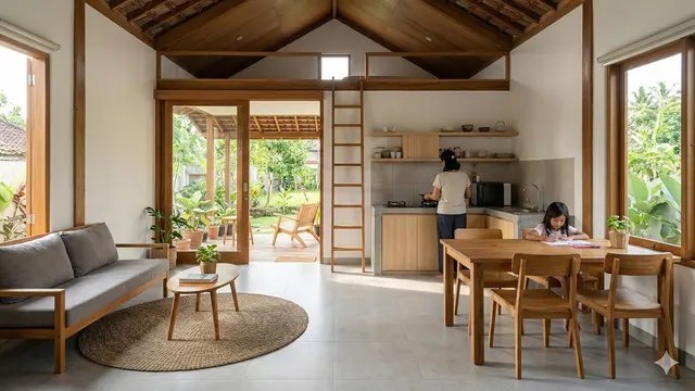 Desain Rumah 5x8 Meter Sederhana di Kampung (Foto: Gemini AI)