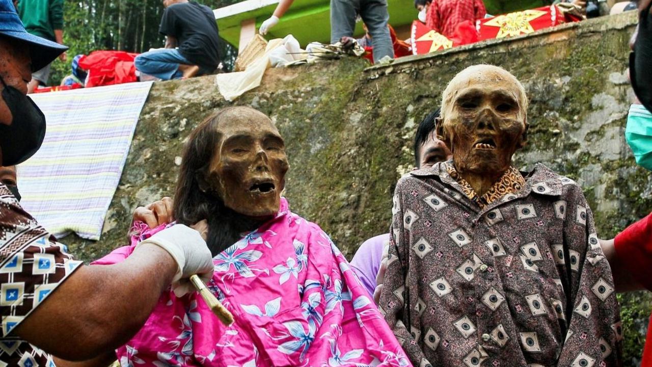 Masyarakat Tana Toraja percaya, bahwa jika ritual Ma'nene tidak dilakukan sebelum masa panen, maka sawah-sawah dan ladang mereka akan gagal panen dengan banyak hama tikus dan ulat yang menyerang tiba-tiba. Foto: IDRIES / AFP