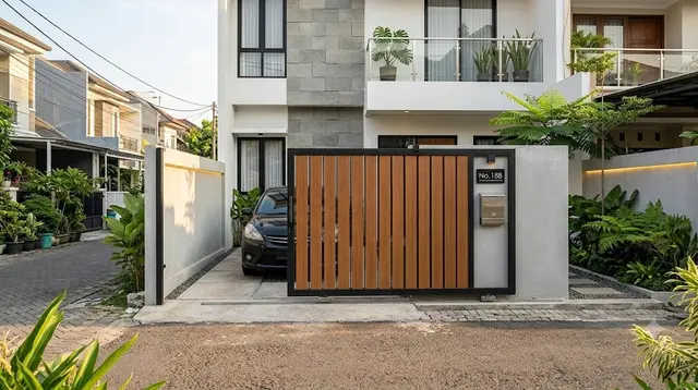 8 Model Pagar Geser Modern untuk Lahan Sempit dan Bikin Fasad Estetik, Solusi Rumah Perkotaan