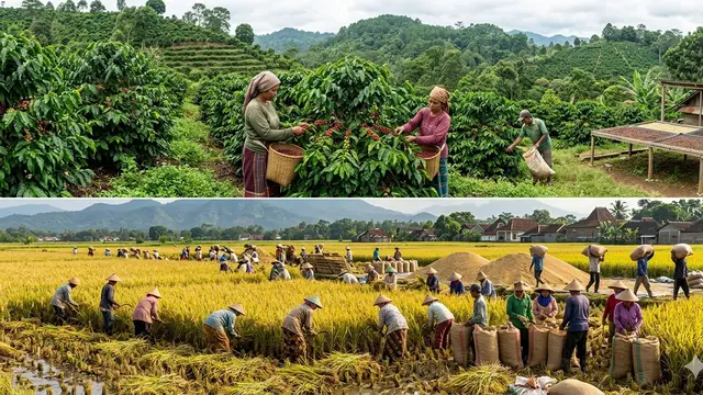 Perbedaan Pohon Buah Evergreen dan Musiman (Foto: Gemini AI)