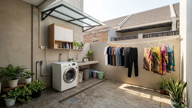 Tempat Cuci dan Jemur di Area Belakang Rumah