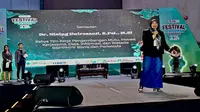 Kepala Tim Kerja Pengembangan Mutu, Inovasi, Kerja sama, Data, Informasi, dan Website BBPPMPV Bispar Nining Dwirosanti saat menyampaikan sambutan. (Istimewa)