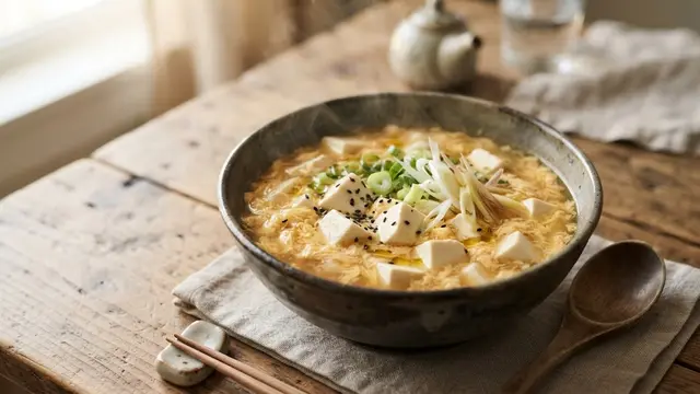 Sup Tofu Kocok Telur ala Jepang