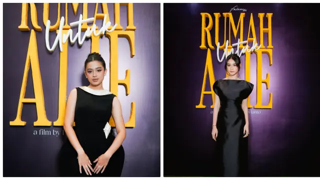 6 Potret Beda Gaya Aqeela Calista dan Alin Fauziah di Gala Premiere Film Rumah untuk Alie