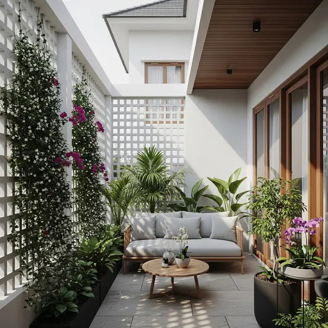 9 Desain Teras Rumah Minimalis dengan Sentuhan Tanaman Tropis, Menciptakan Kesejukan