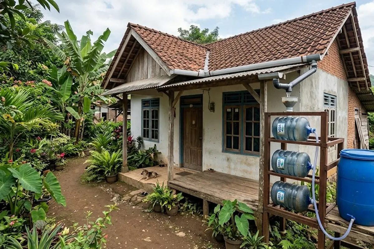 Penampung Air Hujan dari Galon Bekas