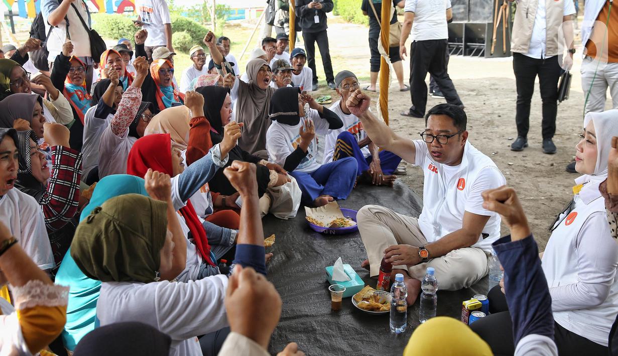 Dalam kampanyenya, Ridwan Kamil juga memaparkan sejumlah program kerja jika terpilih sebagai gubernur dalam Pilkada Jakarta 2024. (Liputan6.com/Angga Yuniar)