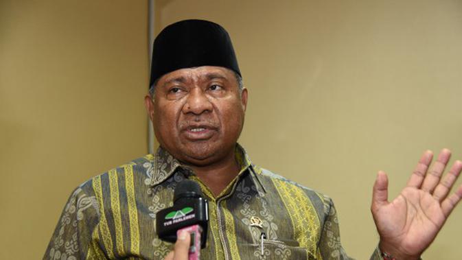 Ketua Komisi VIII DPR RI Ali Taher Parasong saat berbincang dengan pers, Senin (02/4/2018) sore di Gedung DPR, Senayan, Jakarta.