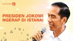 Presiden Joko Widodo ditantang ngerap oleh Jflow pada saat bertemu dengan konten kreator di Istana Bogor.