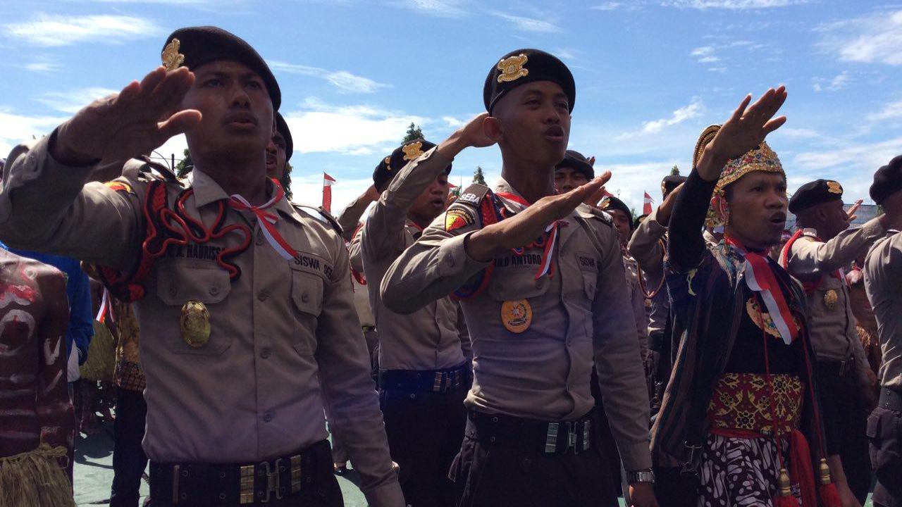 Polisi di Papua. (Liputan6.com / Katharina Janur)