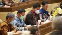 Rapat Dengar Pendapat Umum (RDPU) dengan Komisi II DPR RI terkait Penyampaian Laporan Akhir Timsel Kepada Komisi II DPR RI, Rabu (19/1/2022).