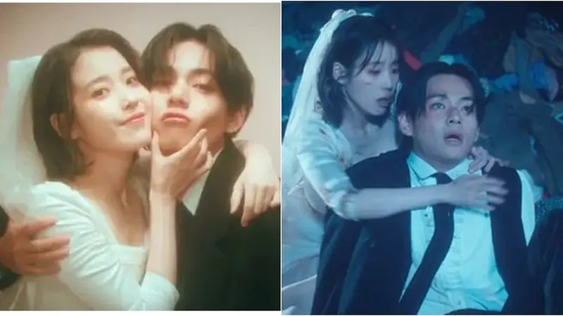 10 Potret IU dan V BTS Adu Akting di MV Love Wins All, Sukses Bikin Haru