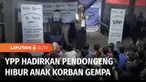Untuk menghibur ratusan anak-anak terdampak gempa, YPP SCTV-Indosiar menghadirkan pendongeng nasional di tenda pengungsian, di dua kecamatan, Kabupaten Cianjur, Jawa Barat. YPP juga membawa mobil literasi media.