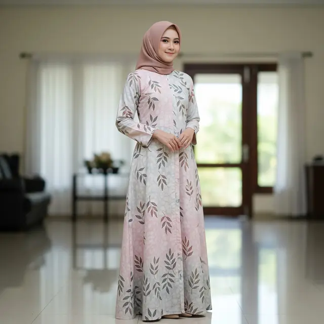 9 Model Gamis Batik Pastel Motif Lembut untuk Acara Keluarga Sederhana