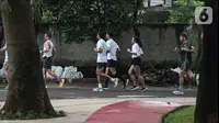 Komunitas lari dan peduli kesehataan mental dari sejumlah kota di Indonesia turut serta dalam #pelarian bangun awareness di Jakarta (13/2/2022). Pegiat lari hingga seminggu kedepan selain dari Jakarta adalah Bandung, Yogyakarta, Kediri, Surabaya, Bali, Toraja dan Mimika. (Liputan6.com/HO/Nick)