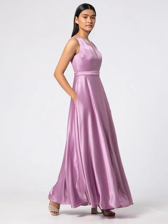 Baju Pesta Maxi Formal Bahan Crepe
