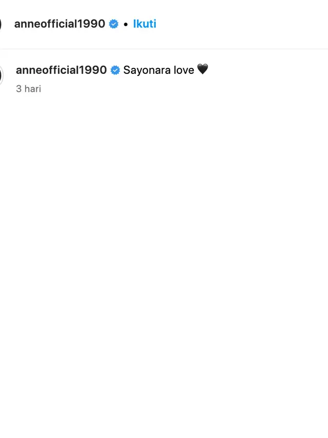 Unggahan Putri Anne. (Foto: Dok. Instagram @anneofficial1990)