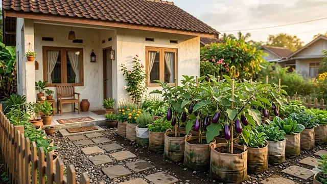 Inspirasi Kebun Mini dari Karung di Halaman Rumah