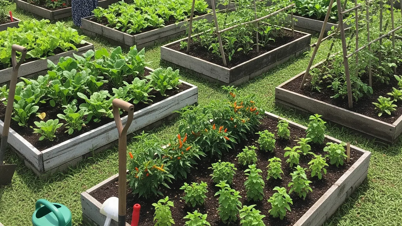 Ide Kebun Sayur Bedengan Sederhana untuk Ibu PKK/Gemini AI