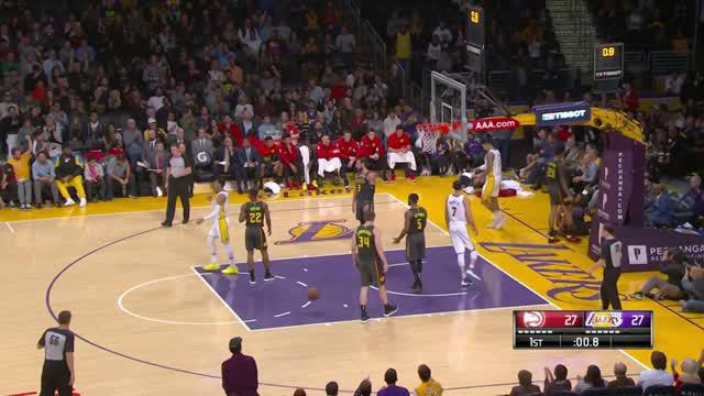 Berita video game recap NBA 2017-2018 antara LA Lakers melawan Atalanta Hawks dengan skor 132-113.