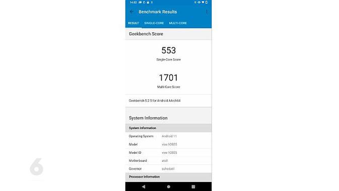 Benchmark Vivo V20