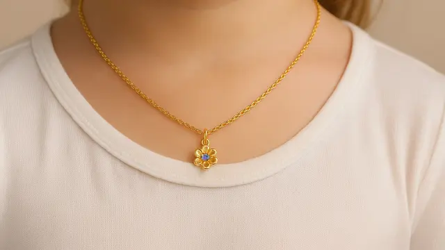 7 Model Kalung Emas Anak Perempuan 2 Gram yang Imut, Ringan dan Aman Dipakai Sehari-hari