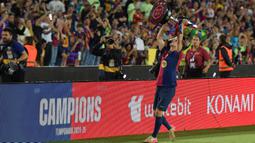 Sebelumnya, Barcelona memastikan diri merebut gelar juara Liga Spanyol 2024/2025 usai mengalahkan Espanyol 2-0 pada pekan ke-36. (MANAURE QUINTERO/AFP)