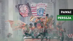 The Jakmania membanjiri kota Jakarta pada pesta juara Persija Jakarta.