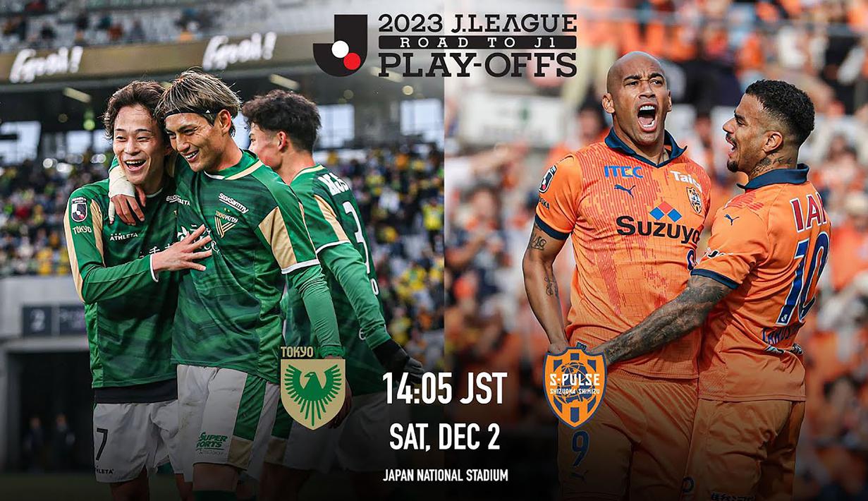 Satu tiket tersisa akan diperebutkan oleh Tokyo Verdy dan Shimizu S-Pulse, setelah keduanya memenangi laga semifinal atas JEF United Chiba dan Montedio Yamagata sebagai 4 tim berperingkat 3 hingga 6 di klasemen ahir J2 League 2023. (J.LEAGUE)