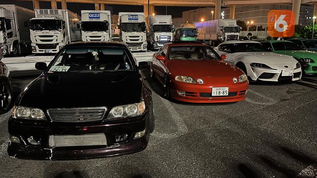 Para penggemar mobil Toyota JDM berkumpul di Daikoku Parking Area, Yokohama, Jepang. (Liputan6.com/Raden Trimutia Hatta)