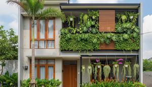 Model Rumah Mungil tapi Dilengkapi Taman Vertikal Cantik (Sumber: gemini.com)