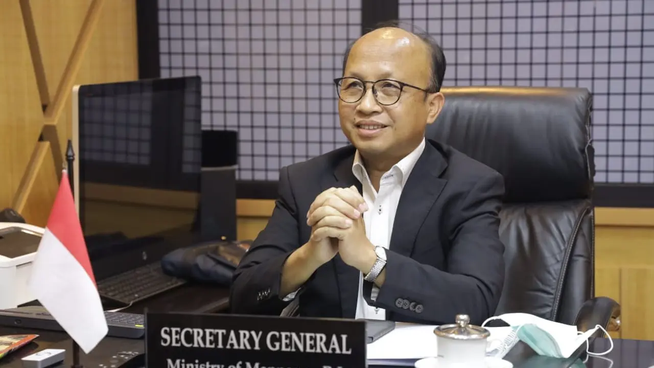 Sekjen Anwar Sanusi dalam sambutan penutupan secara virtual acara 1st Joint Working Group RI-Swiss di kota Bandung