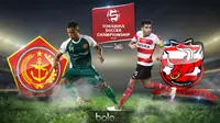 Duel PS TNI vs Madura United, Manahati Lestusen dan Toni Mossi (bola.com/Rudi Riana)