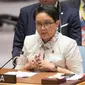 Menteri Luar Negeri RI, Retno Marsudi di Debat Terbuka Dewan Keamanan PBB, New York (17/5) (sumber: Kementerian Luar Negeri RI)