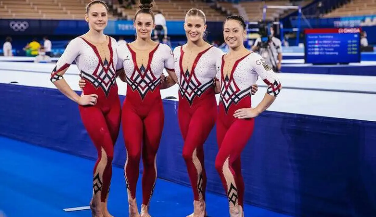 Sejak April lalu, tim Jerman sudah memakai seragam yang tertutup. (FOTO: Instagram/sarahvossi).