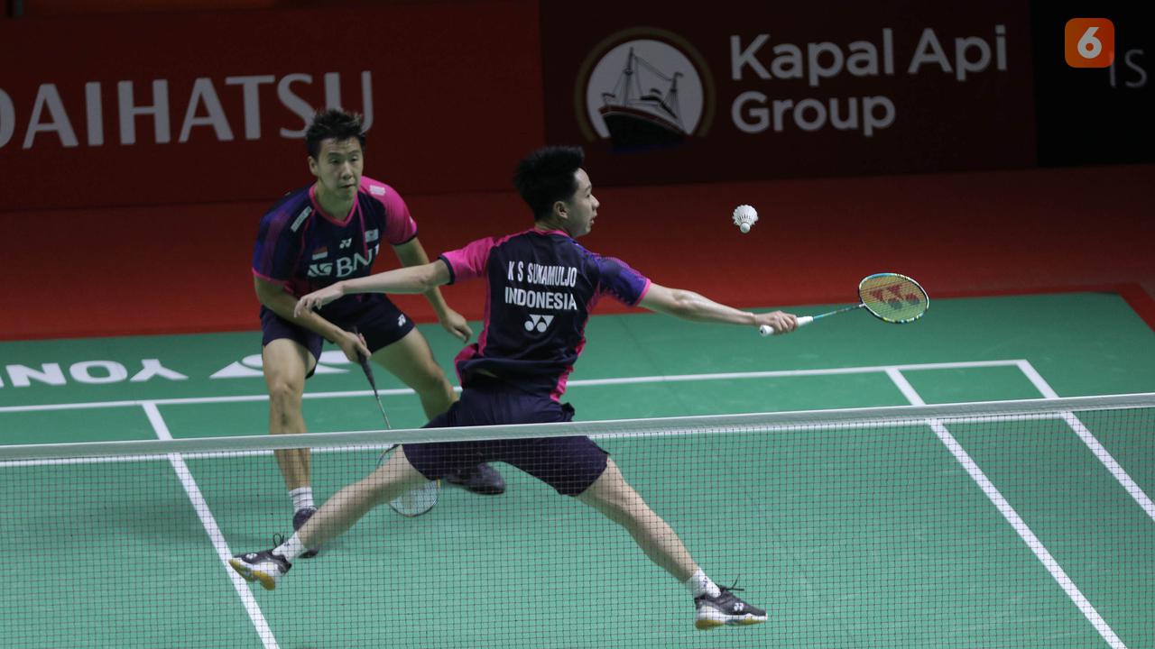 Foto: Melihat Aksi Come Back Gemilang Marcus/Kevin atas Ganda Malaysia yang Loloskan Minions ke Semifinal Daihatsu Indonesia Masters 2022