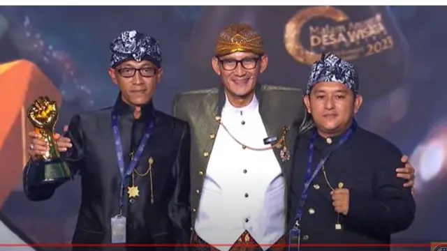Menparekraf Sandiaga Uno di acara Anugerah Desa Wisata Indonesia atau ADWI 2023.
