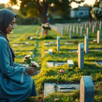 caption ziarah kubur ©Ilustrasi dibuat AI