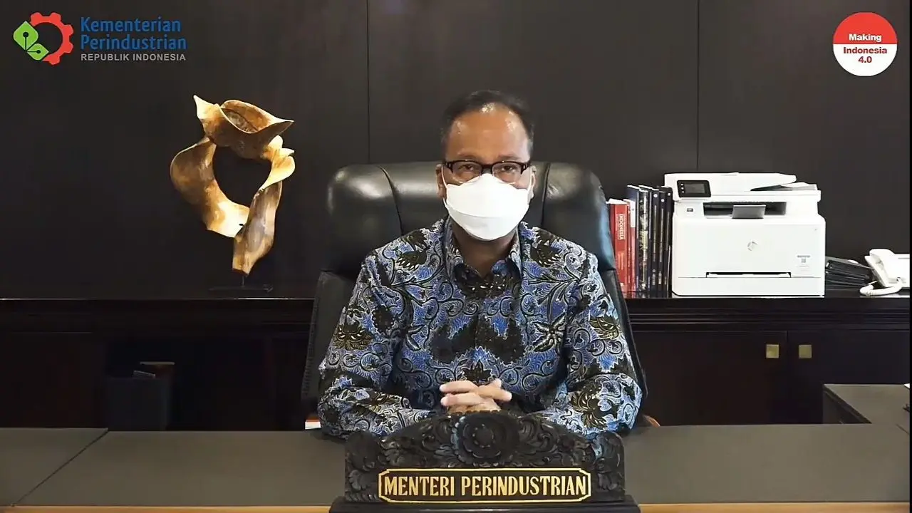 Menteri Perindustrian Agus Gumiwang dalam webinar Quo Vadis Industri Otomotif Indonesia di Era Elektrifikasi, Jumat (15/10/2021).
